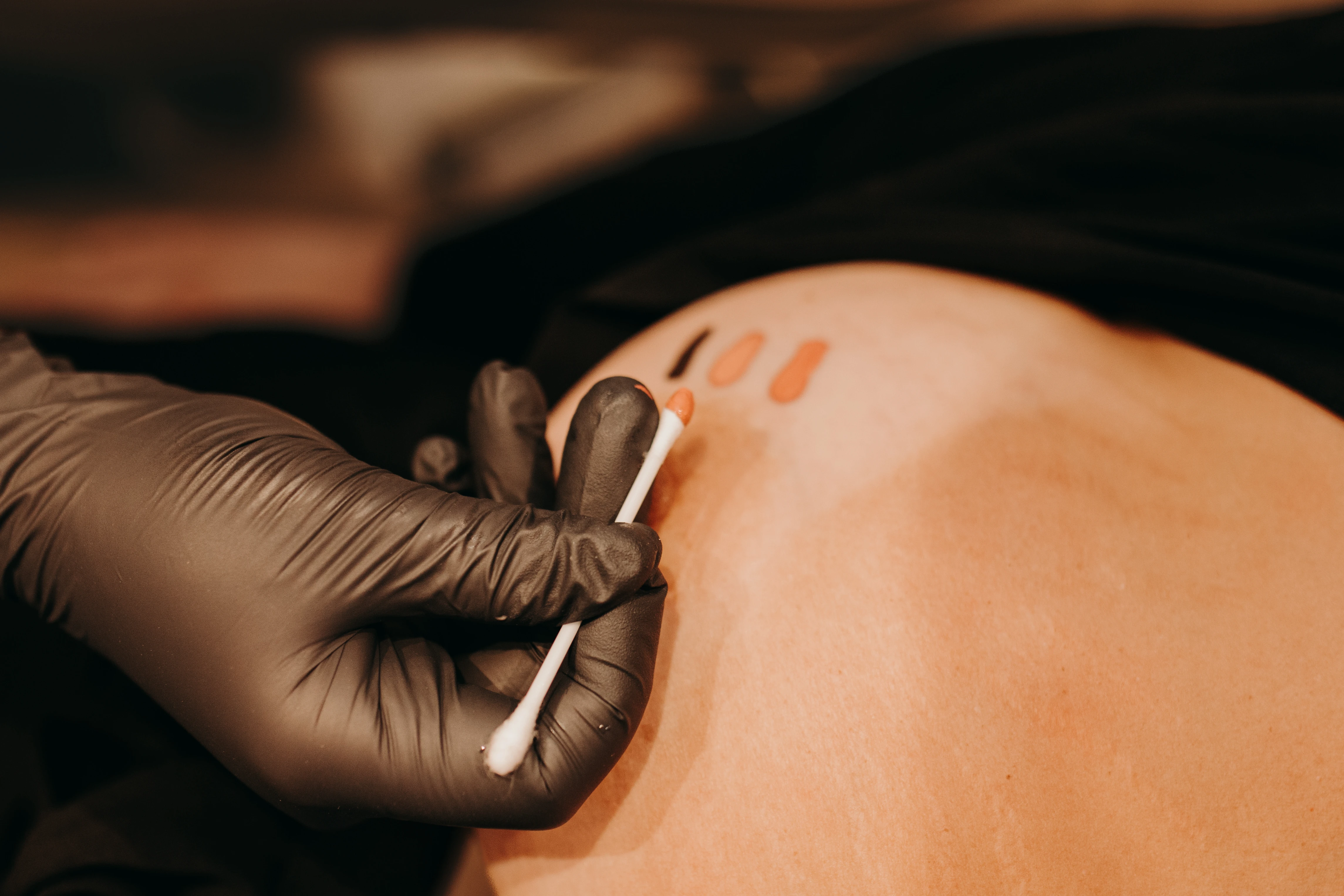 Custom pigment color matching for an areola tattoo